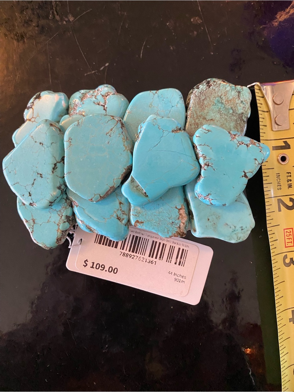 Authentic Real Turquoise Slab Belt Buckle. Never used with Tags. Men or women’s - Picture 5 of 10